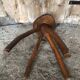 Tabouret Sellette Bois Brut + Assise Rondin Vintage