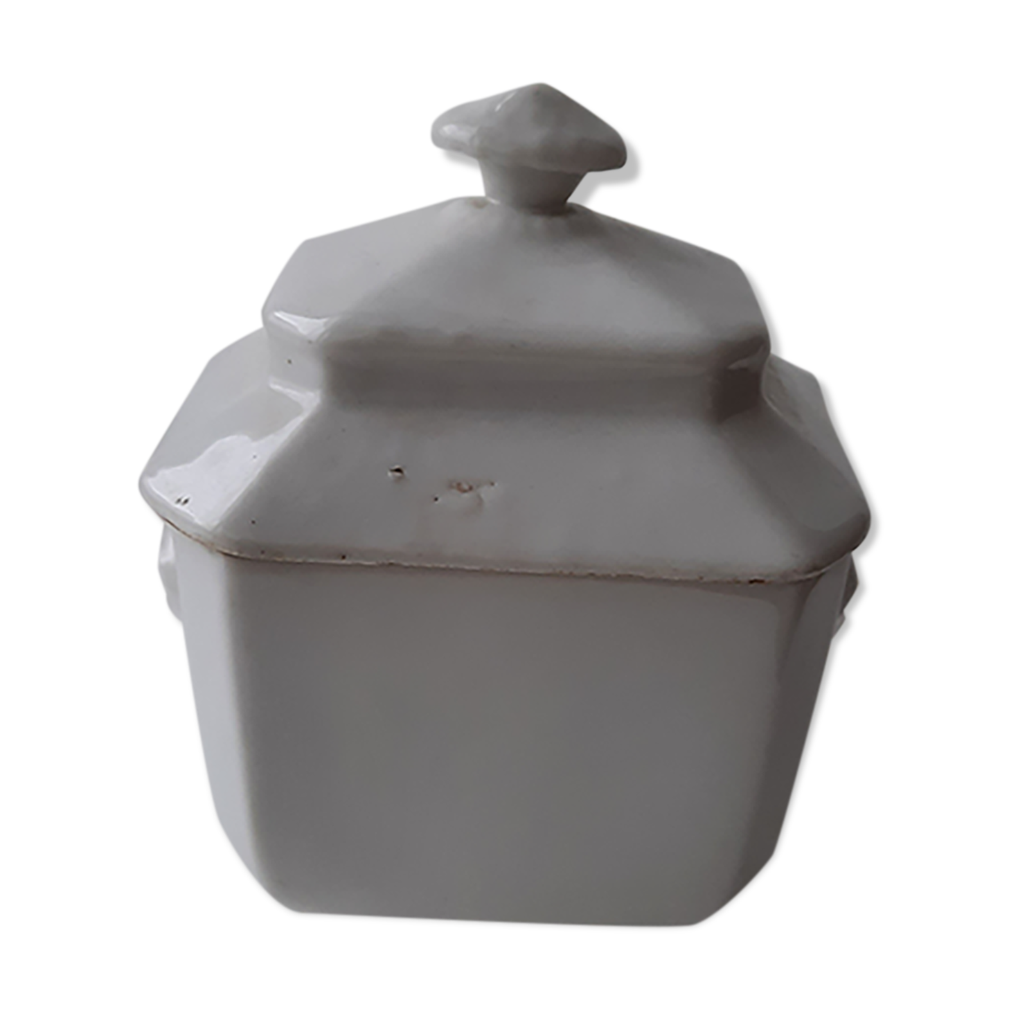 Old white sugar bowl