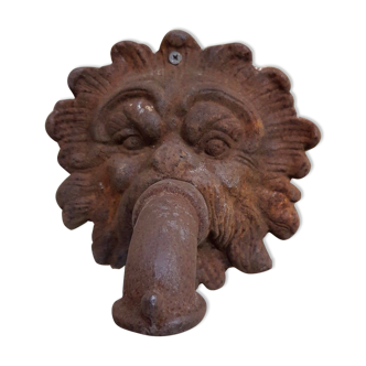 Cast iron lion head with tap for fountain or pond