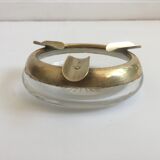 Ashtray glass and gilded brass