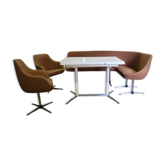 Meal set table armchairs and bench
