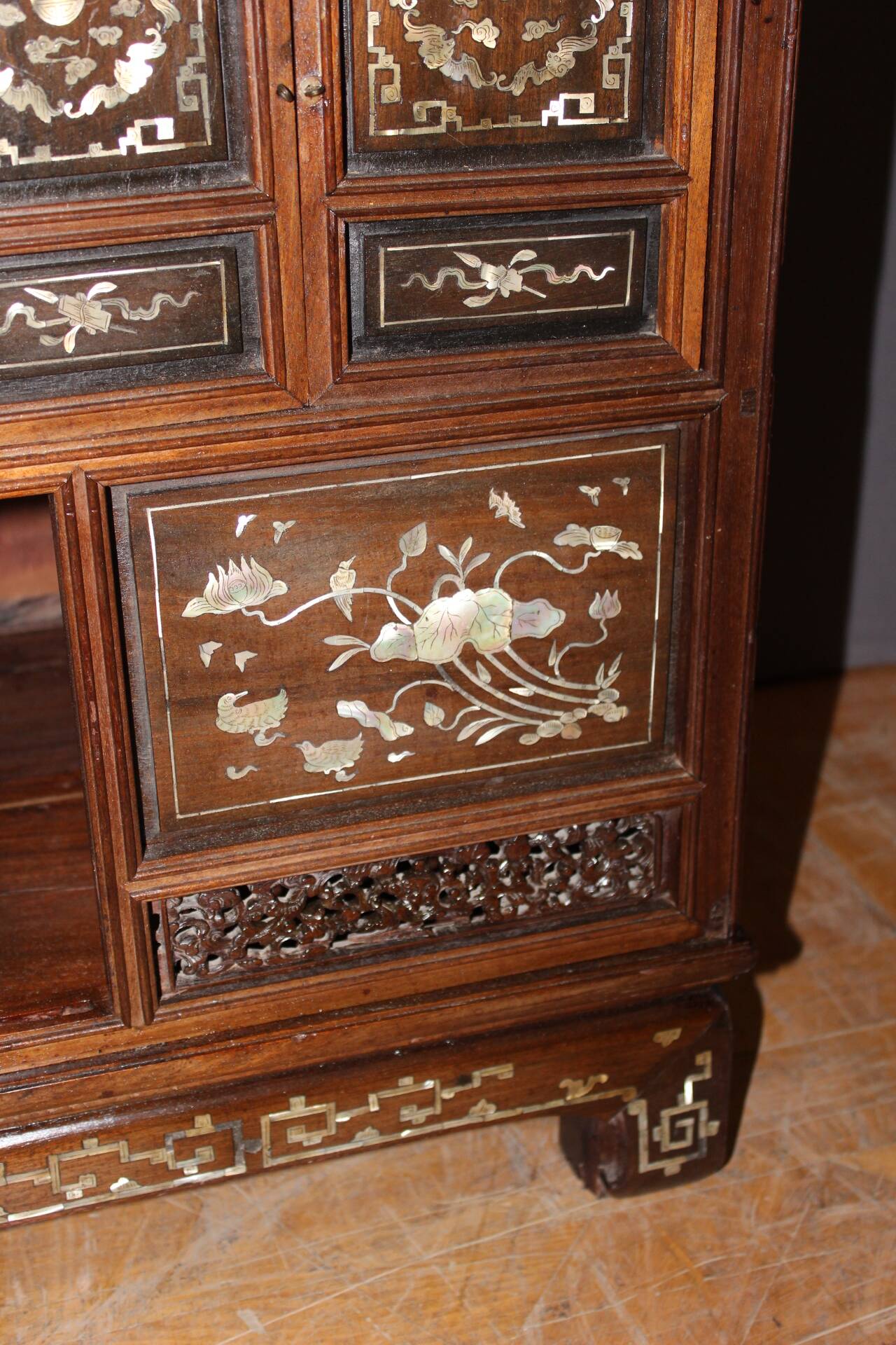 Indochinese Cabinet with Mother-of-Pearl Inlay, late 19th century