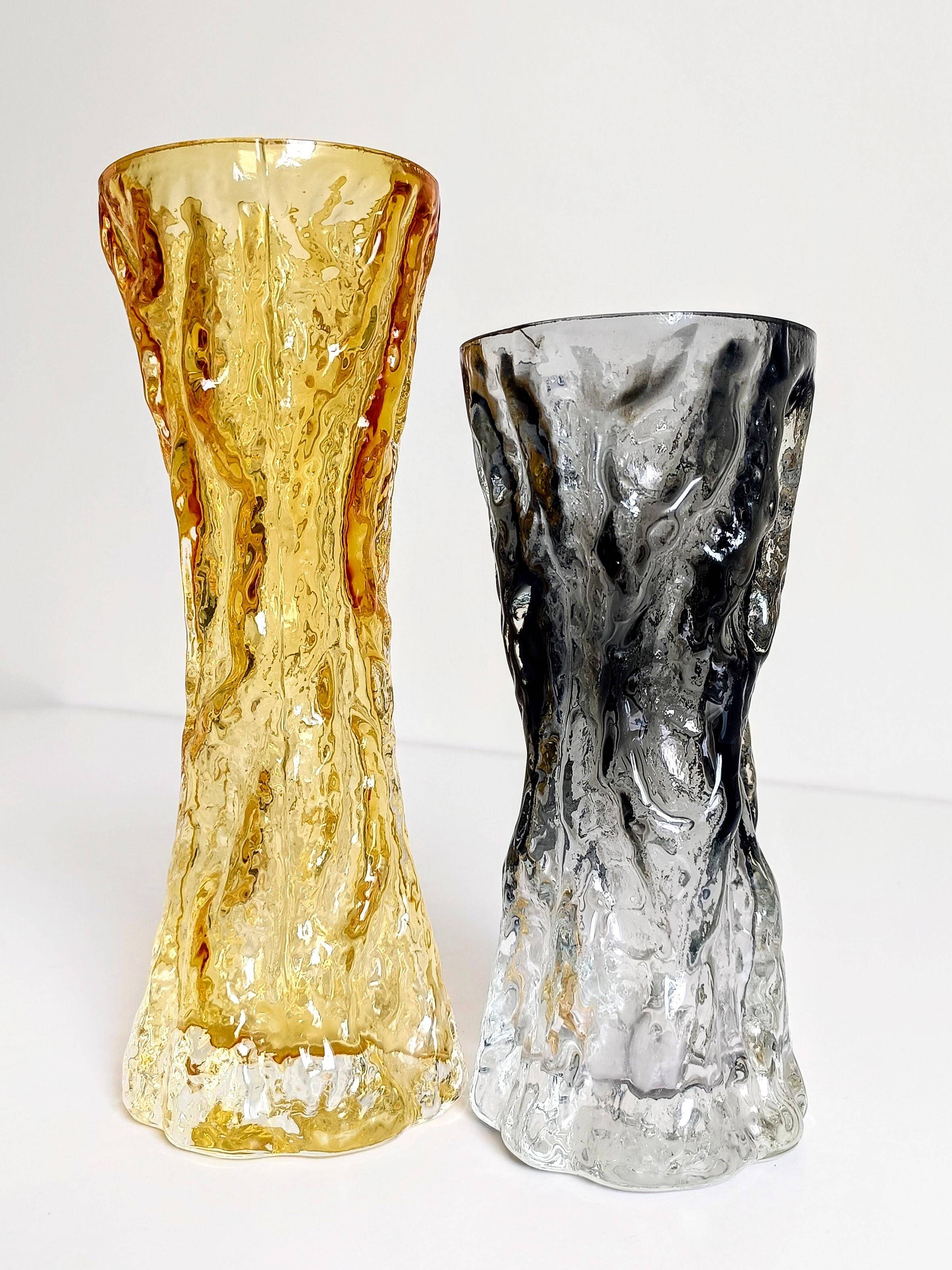 1970s Brutalist Art Glass Vases by Kurt Wokan, Handmade in Germany