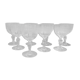 Lot de 8 verres anciens à vin blanc ou apéritif en cristal  gravé.