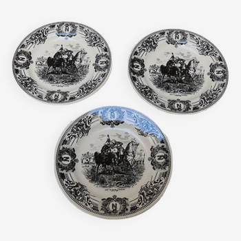 3 Old Plates Manufacture Royale Boch: Marengo