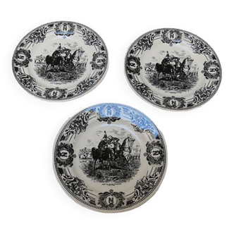 3 Old Plates Manufacture Royale Boch: Marengo