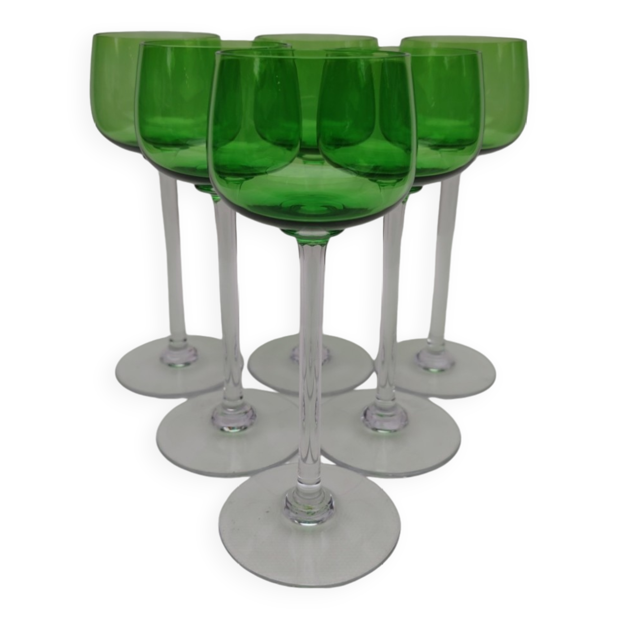 6 Large Baccarat crystal glasses.