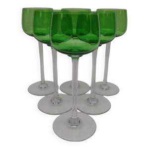 6 Grands verres en cristal