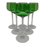 6 Grands verres en cristal de baccarat.