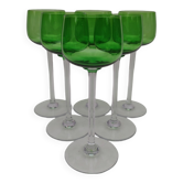 6 Grands verres en cristal de baccarat.