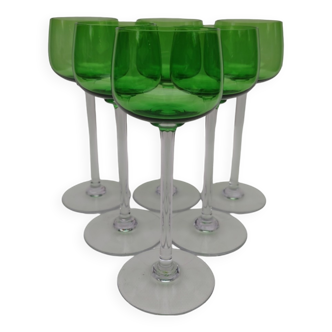 6 Large Baccarat crystal glasses.