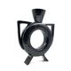 Organic modern black ceramic vase, Italy 1980s