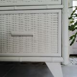 Rattan chest of drawers 70s