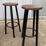 Pair of industrial bar stools