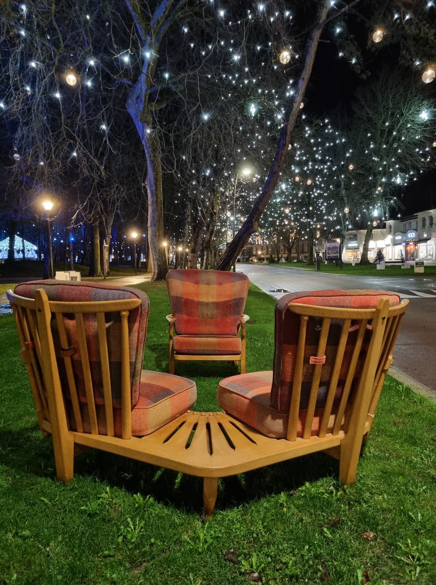 Bench seat and armchair of Guillerme and Chambron
