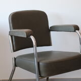 Industrial roneo armchair gray 50s/60s