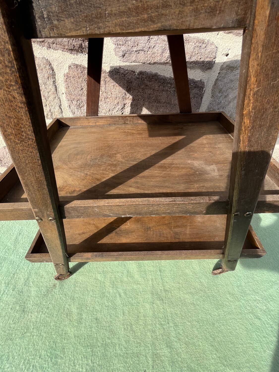 Wooden serving trolley