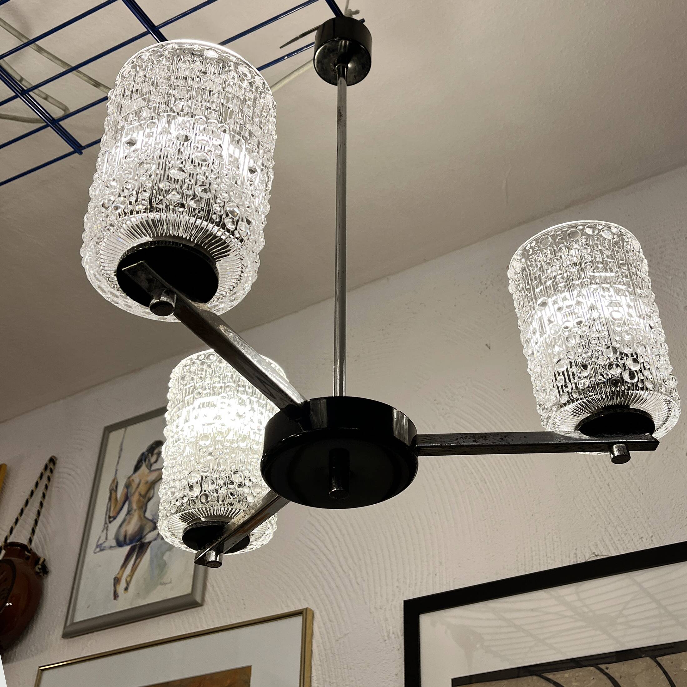 Chandelier, Lidokov type V167-1268, Czechoslovakia, 1970s