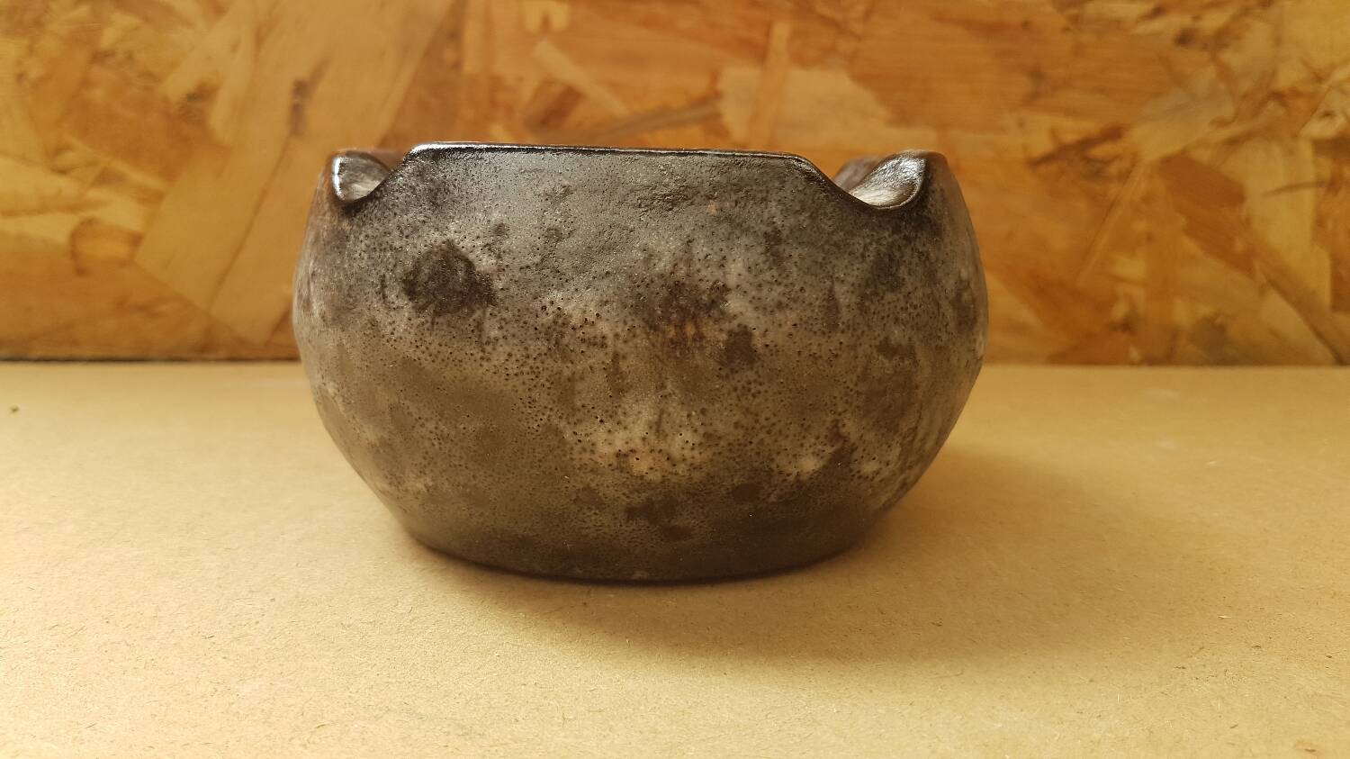 Old gray ceramic ashtray 70s vintage