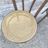Pair of canned bistro chairs Thonet ZPM Radomsko in curved wood