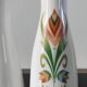 Pair of white opaline flower vases with floral decoration – 1970s