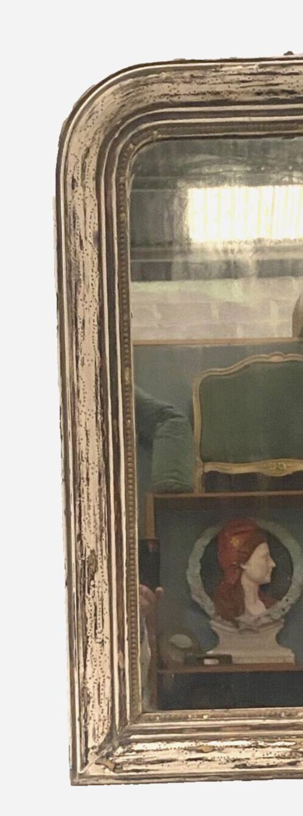 Miroir Louis Philippe en bois et stuc patiné XIX siècle