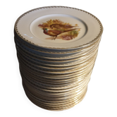 Set of 24 flat plates scenes of game
