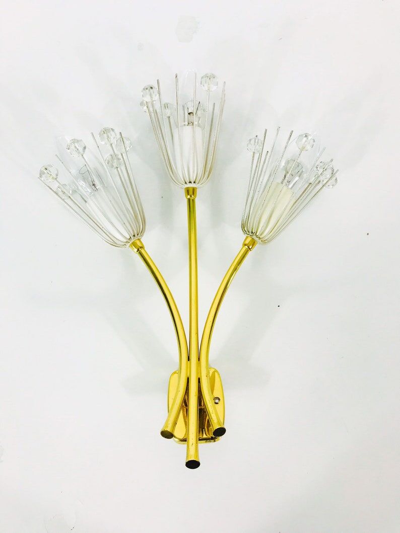 Pair of brass wall lamps by Emil Stejnar for Rupert Nikoll, Austria 1960