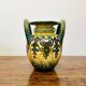 Sublime vase signed Paul Fouillen with yellow and green handles 1940