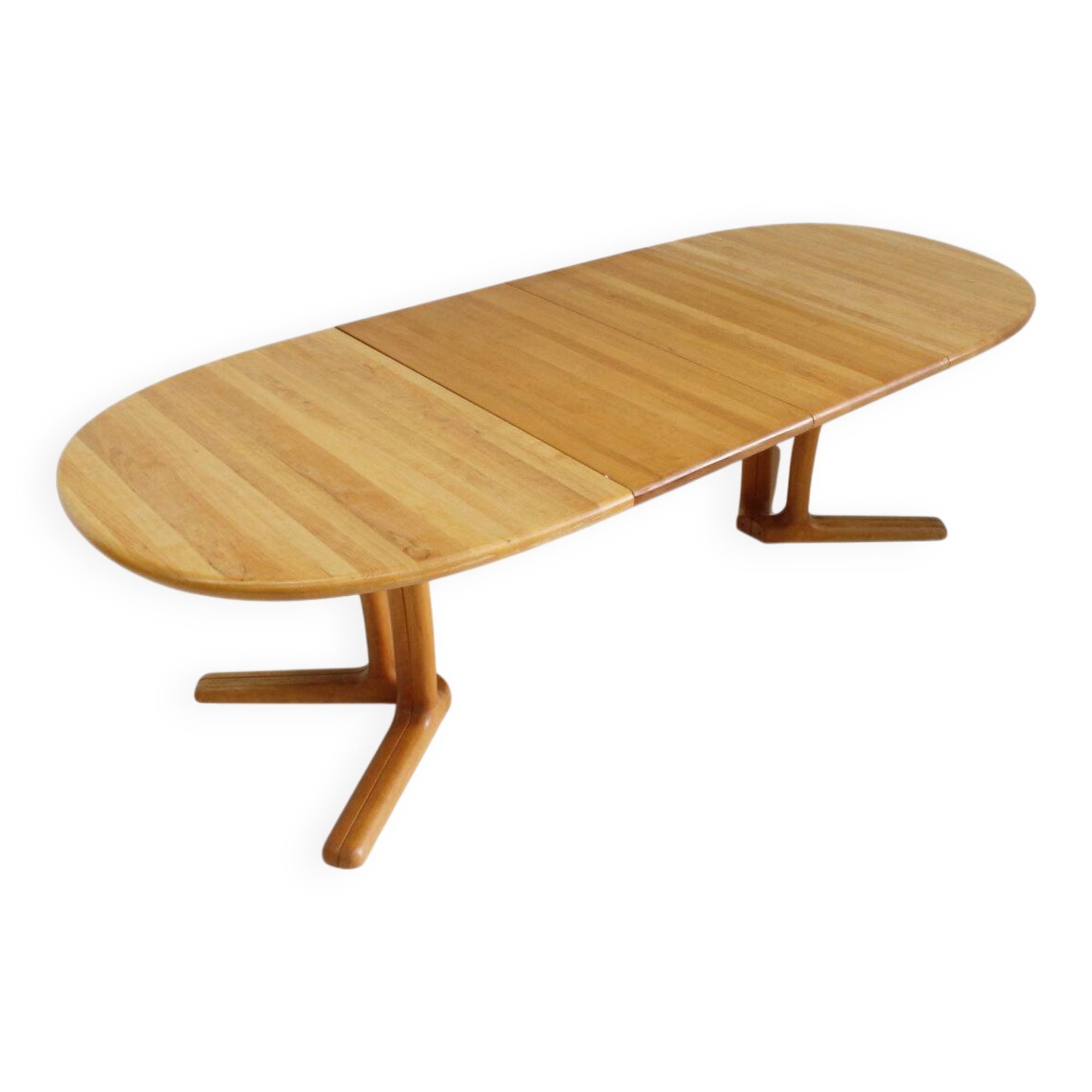 Vintage Dyrlund Danish oval extendable dining table 1960s
