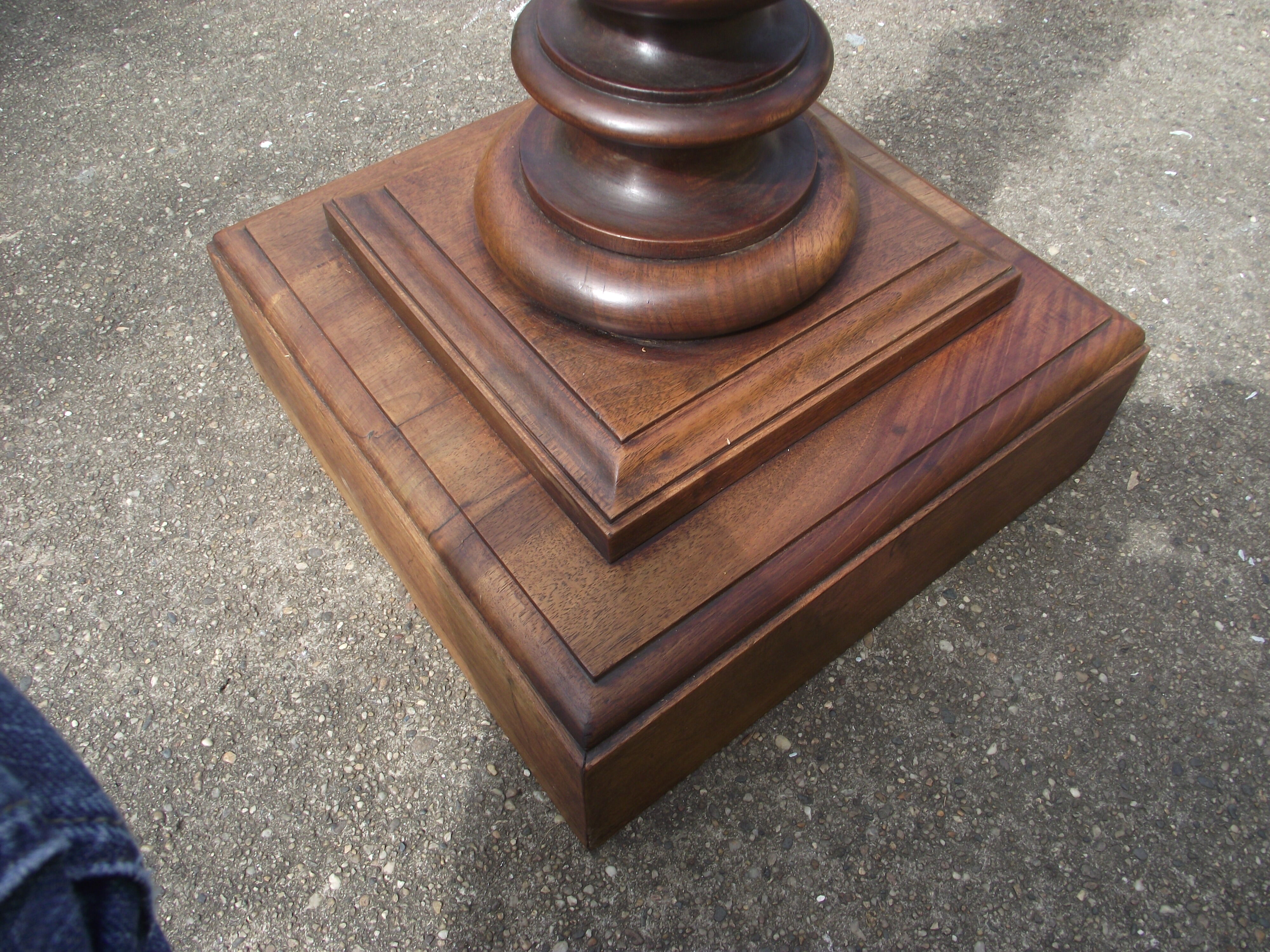 Solid walnut column late 19th early 20th