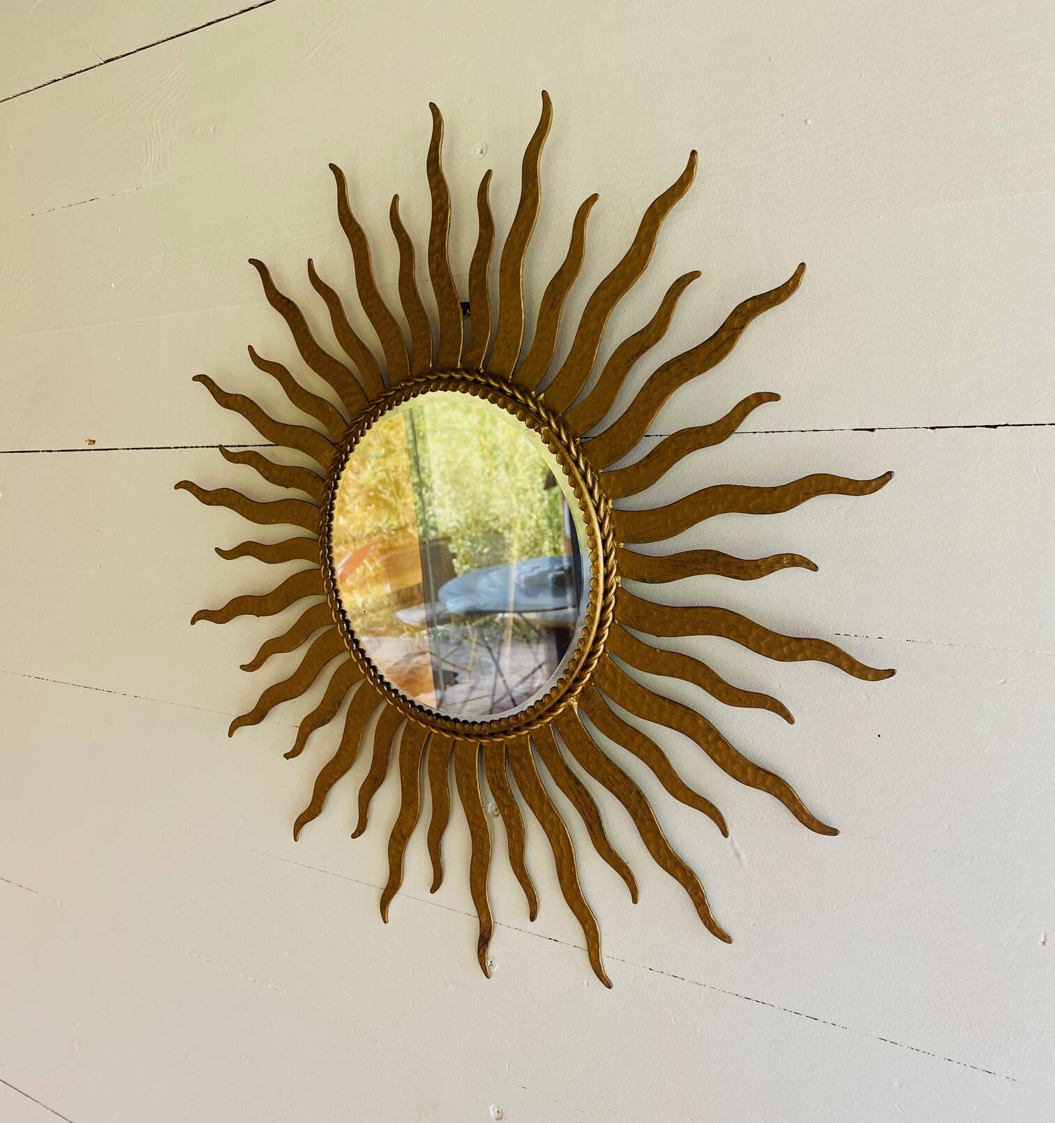 Golden sun mirror 50cm from the 70s.