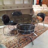 Table et fauteuils chromé