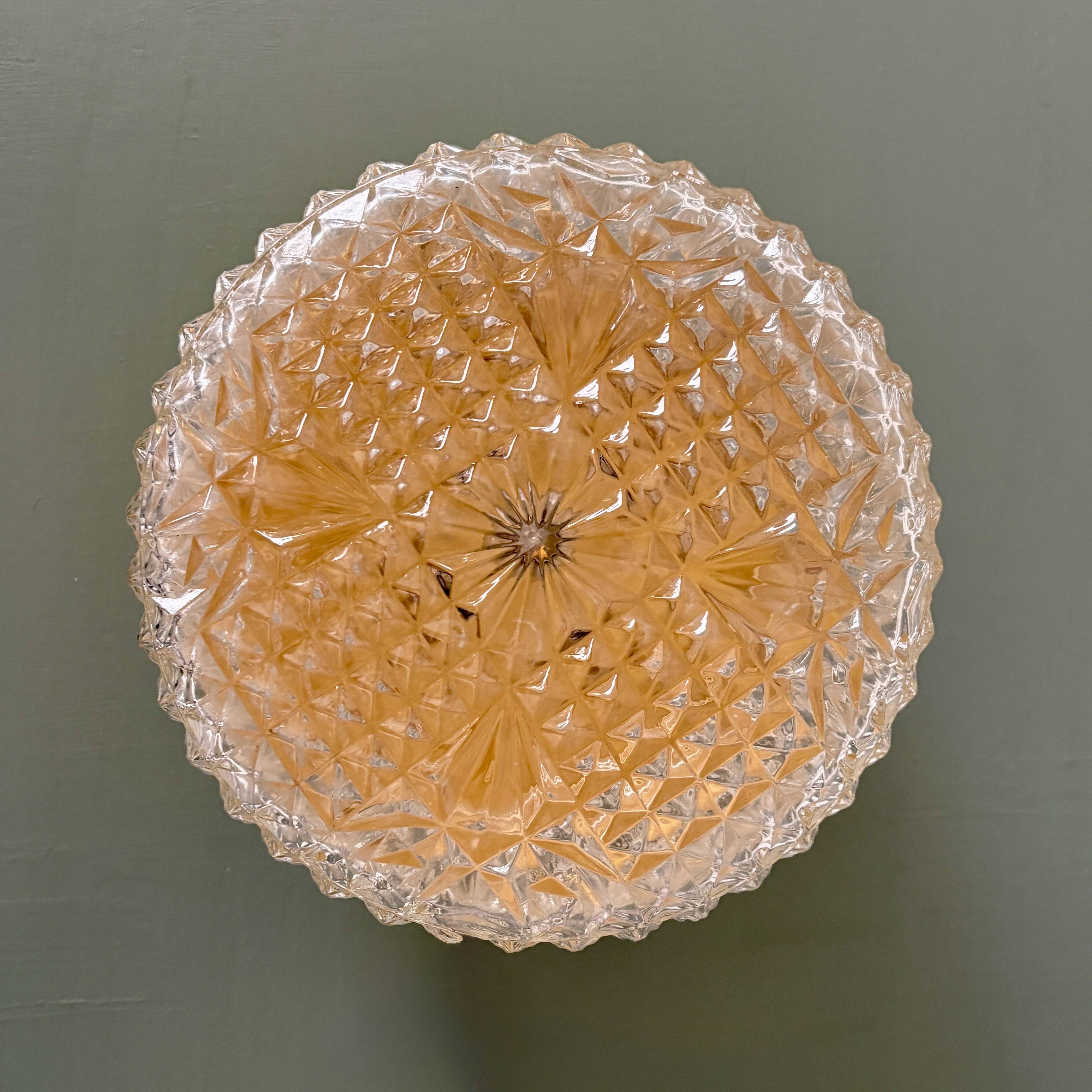 Vintage moulded glass wall or ceiling light globe