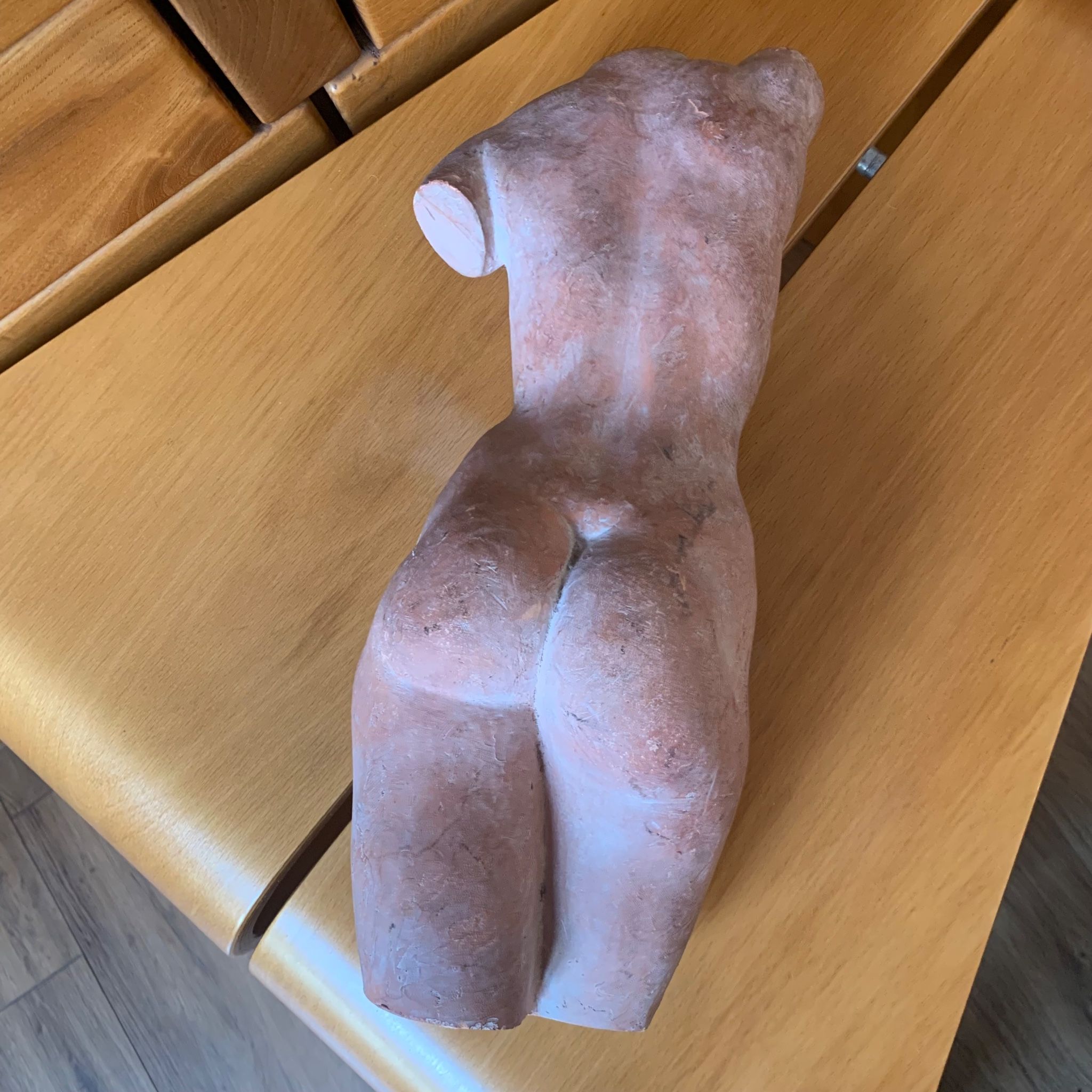 Female nude sculpture in terracotta signed Jean Portal.