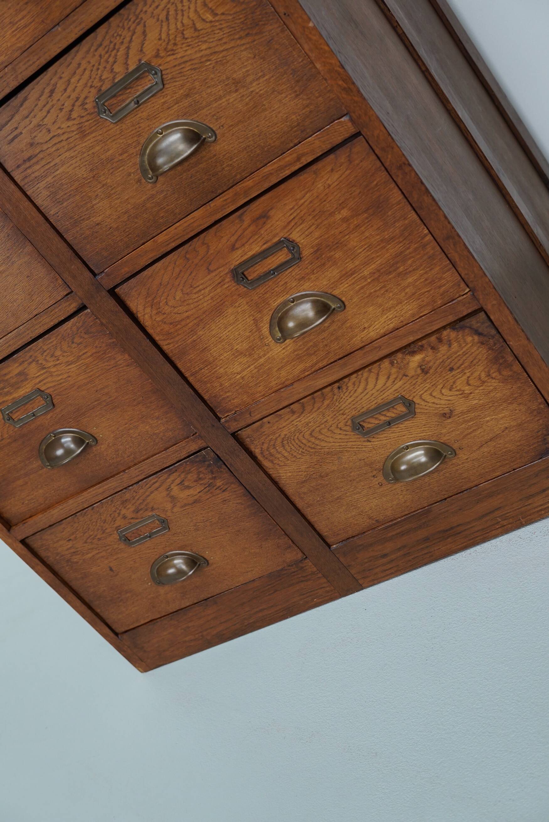 Vintage Dutch Oak Apothecary / Filing Cabinet, 1930s