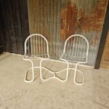 70s tubular garden bench