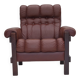 1970s, Scandinavian armchair, furniture leather, dark beech wood.