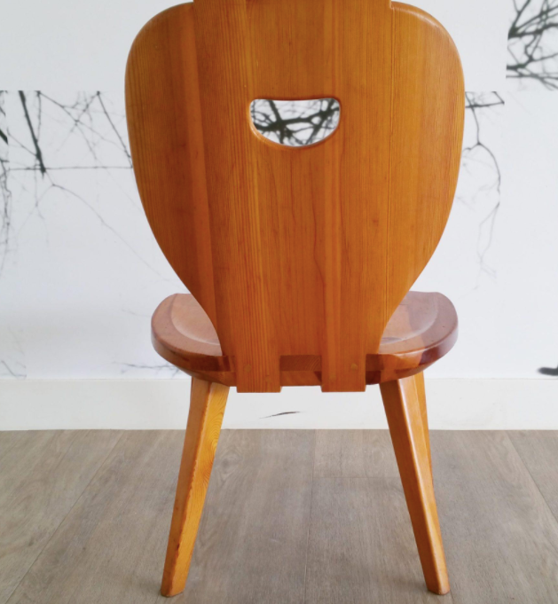 Set of 2 low pine chairs by Carl Malmsten for Svensk Fur 1950
