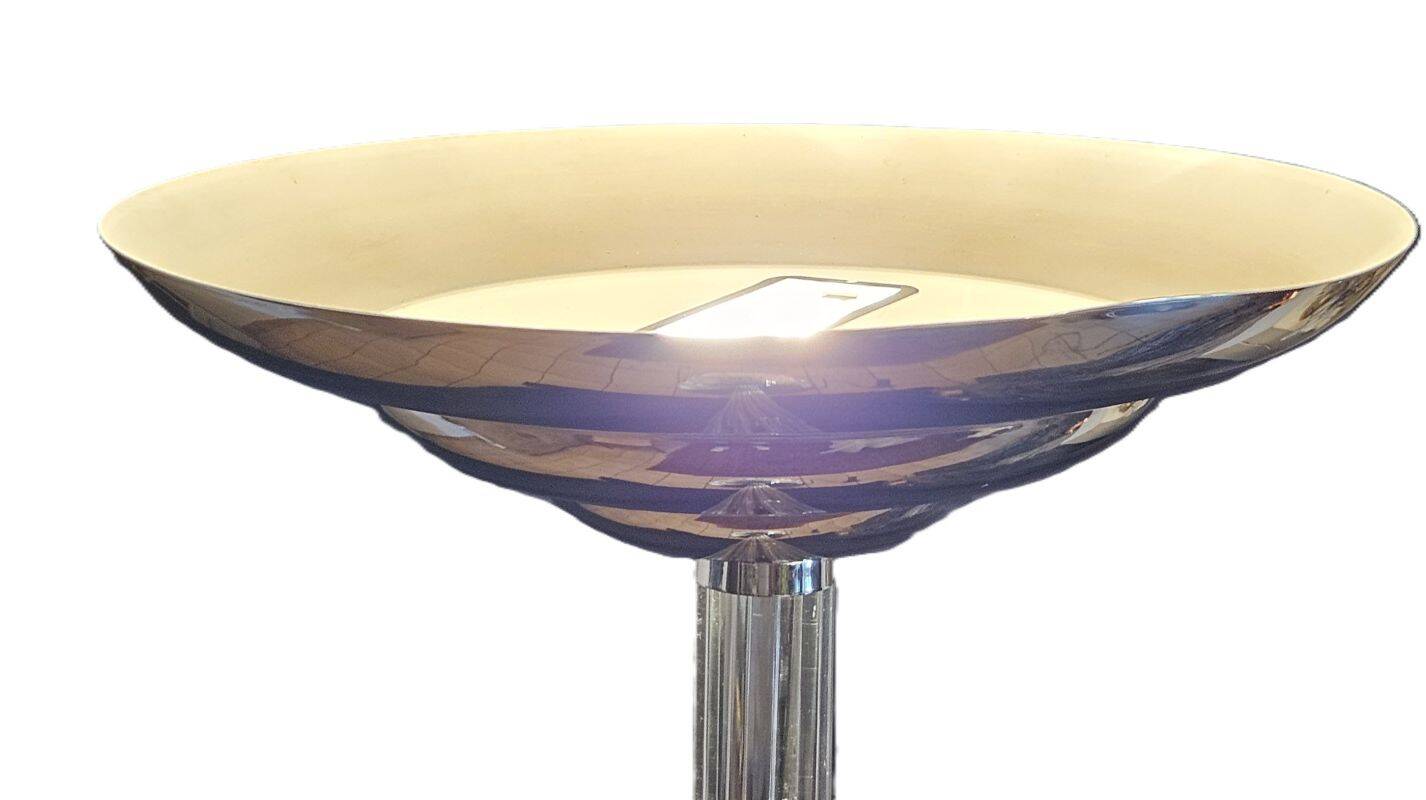 G. frattini pour relco lampadaire vintage chrome et tiges en verre