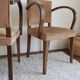 Pair of vintage bridge armchairs-circa 1960-wood and velvet