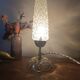 Retro chic bedside lamp with a diamond tip.