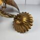 Suspension feuille de palmier en métal doré du milieu du siècle
