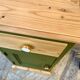 Pine bedside table with a green and raw wood makeover