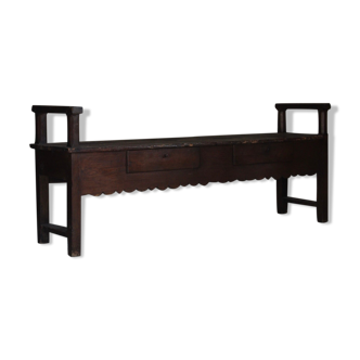 Rustic farmhouse bench with drawers 1900