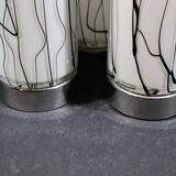 3 glass table lamps by Herstal, Denmark 1980