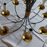 Lustre design 8 feux  métal en laiton doré