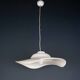 Suspension en verre de Murano blanc tourbillonnant, Italie, années 1970