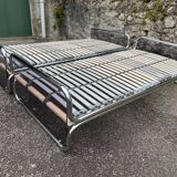 Pair of vintage chrome plexiglass beds