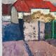 Old painting, urban landscape, 70s